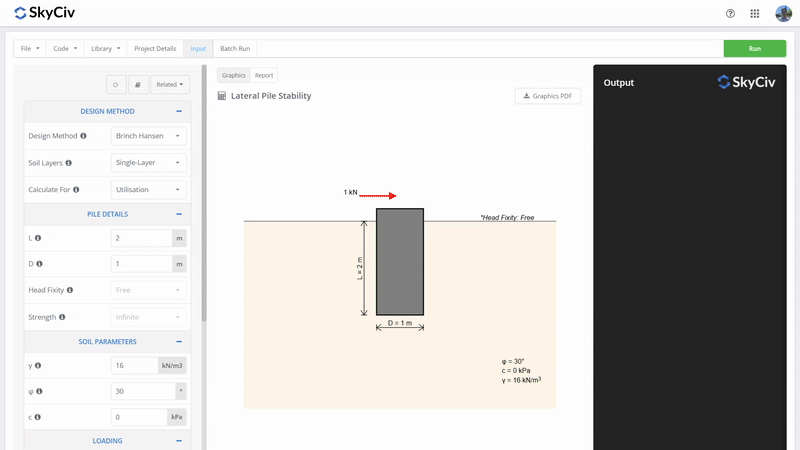 Lateral Pile Stability Quick Design