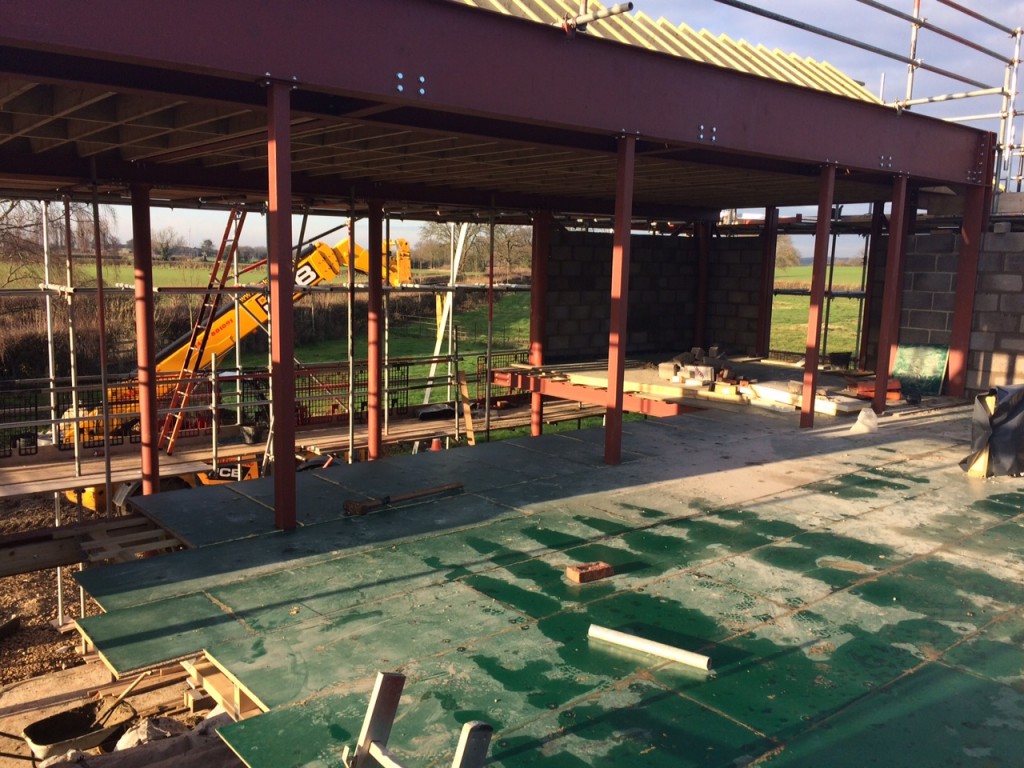 Pic - First Floor Suspended via SHS from Roof Beams