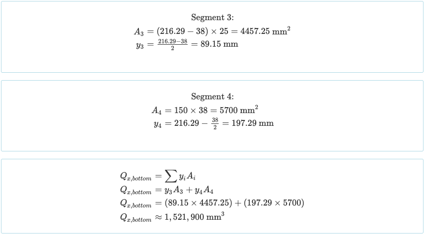 Calculating the Statical or First Moment of Area of Beam Sections - 3