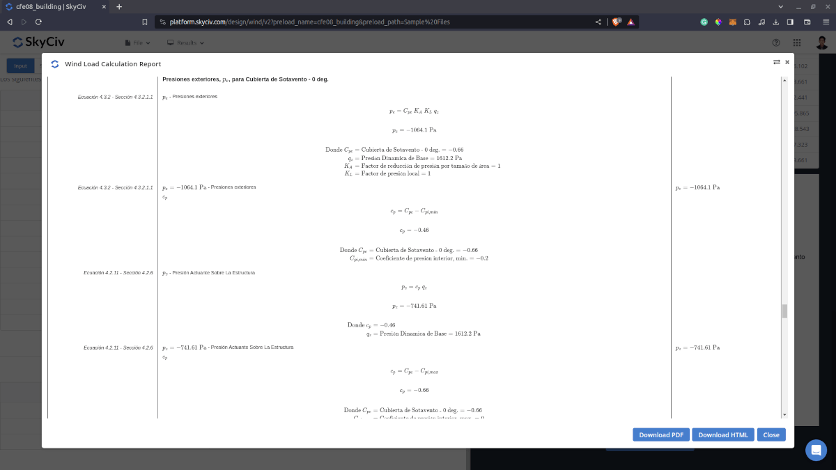 Detailed wind load report