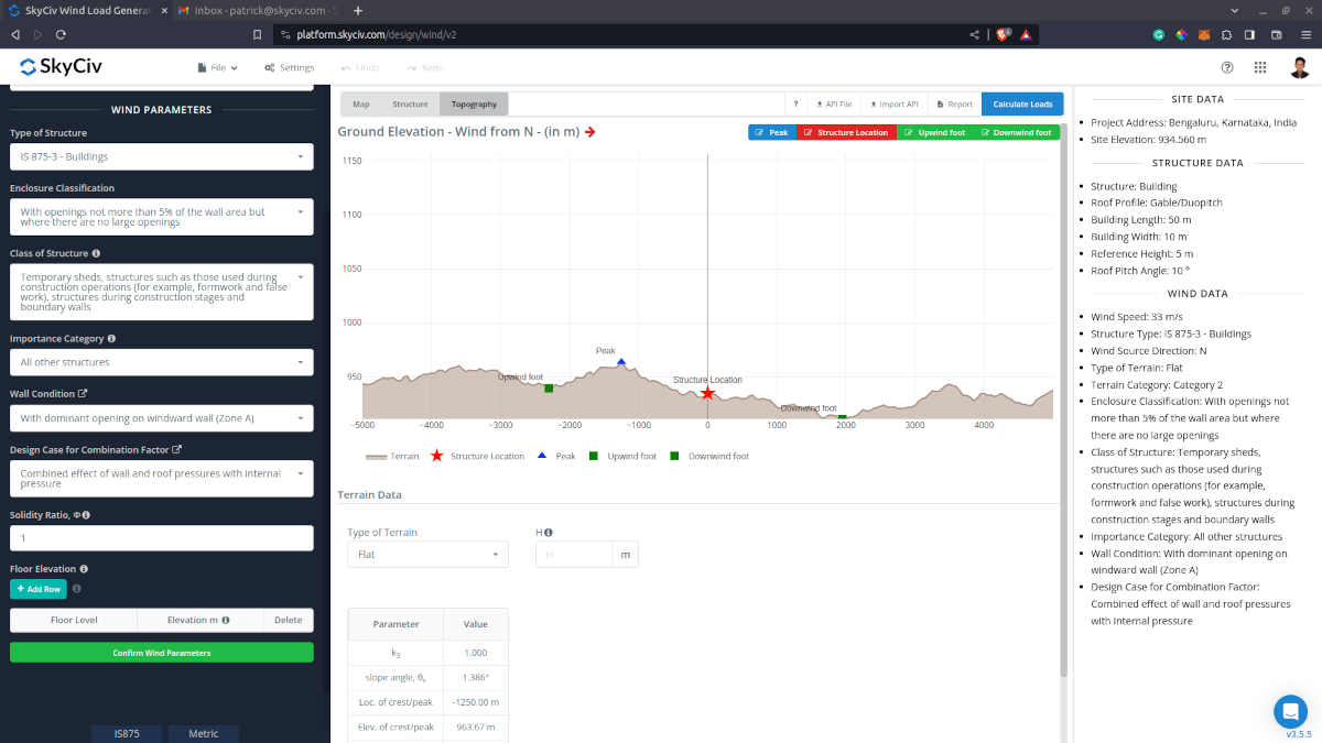 IS 875 wind input parameters for Building