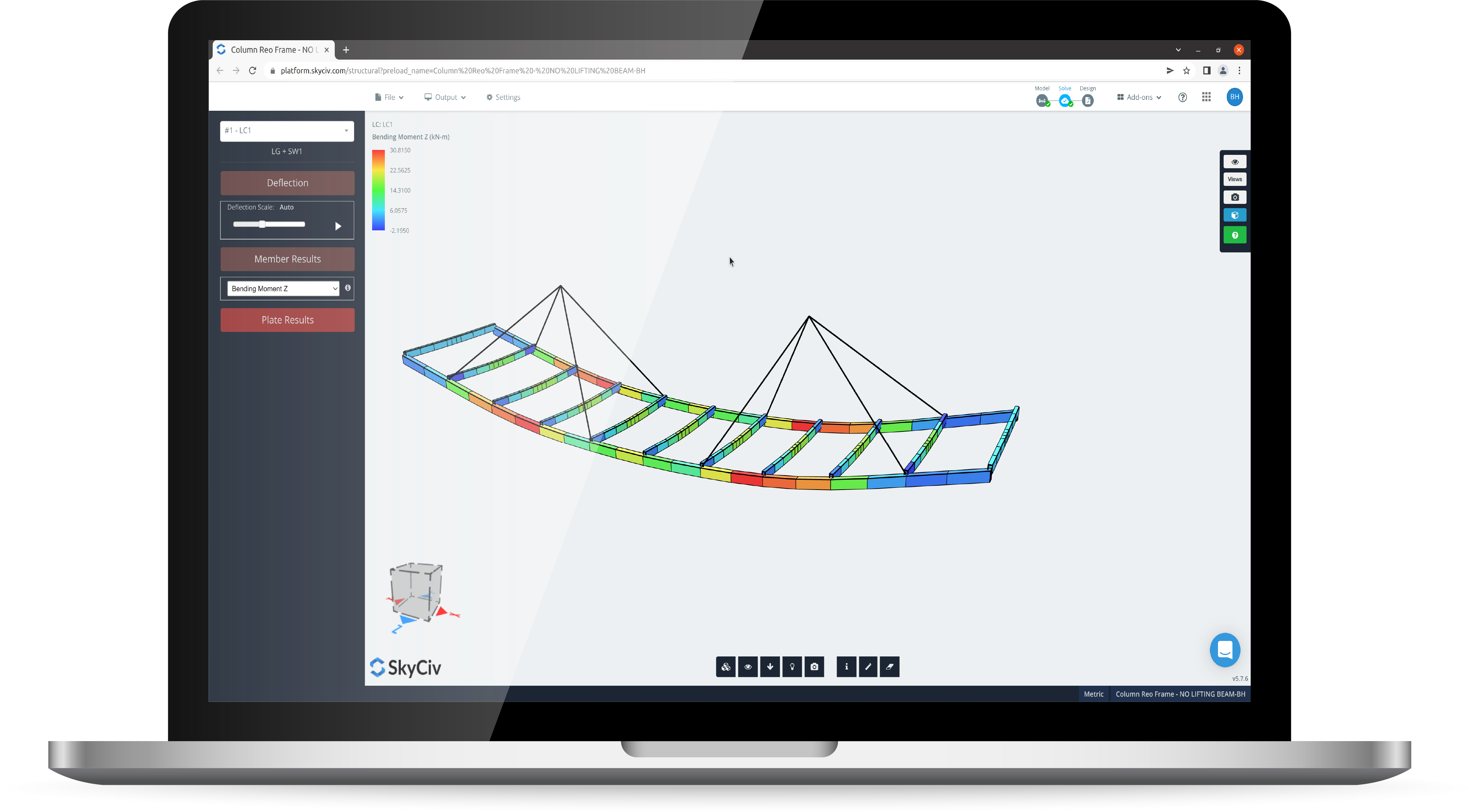SkyCiv 3D Render, Timber Member Design, Timber & Steel Member Design
