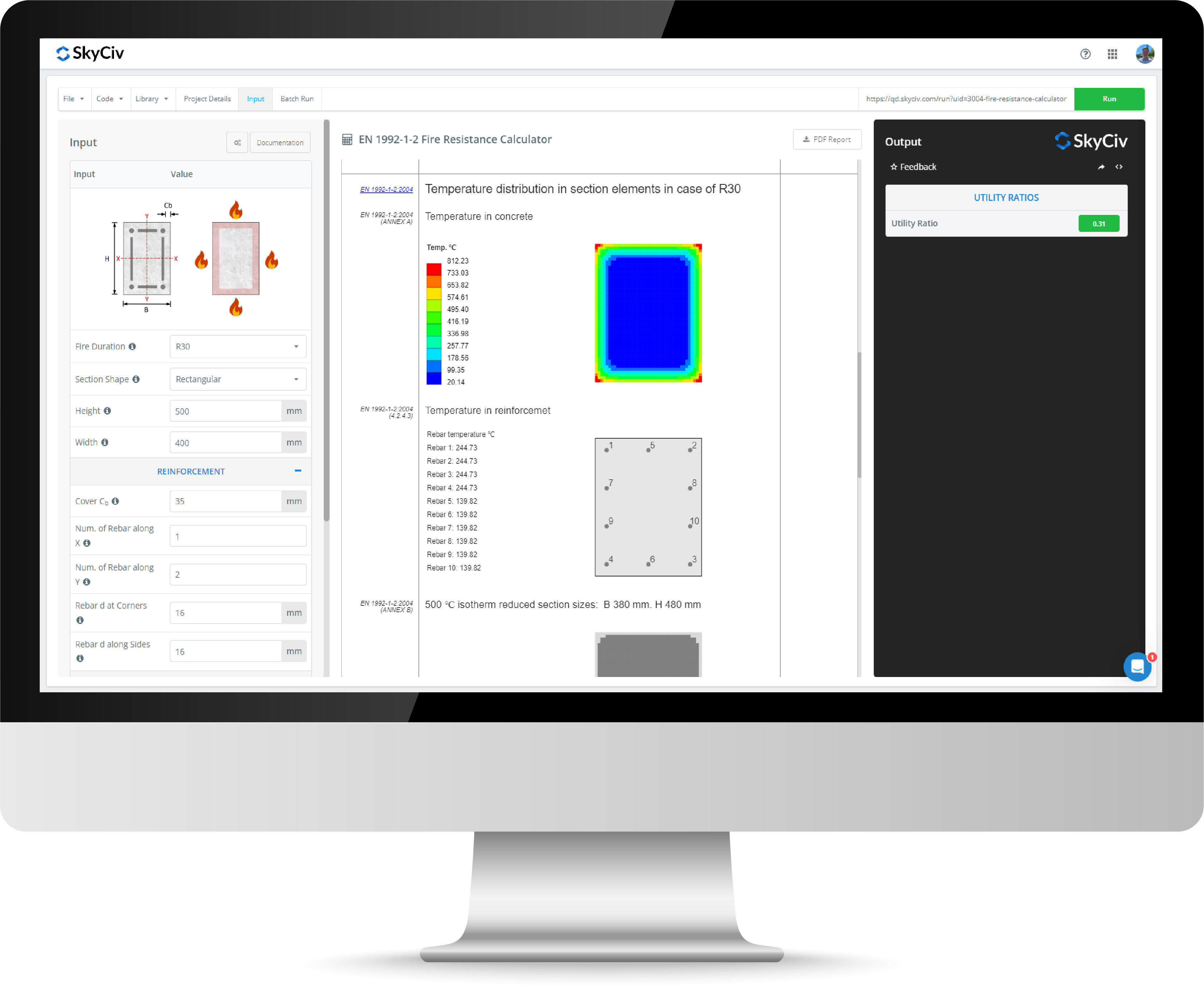 Fire resistance calculator