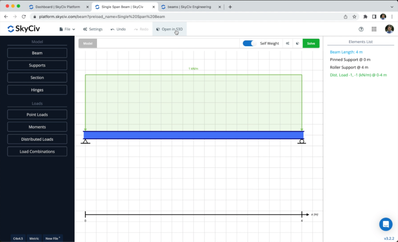 Single Beam Span Design