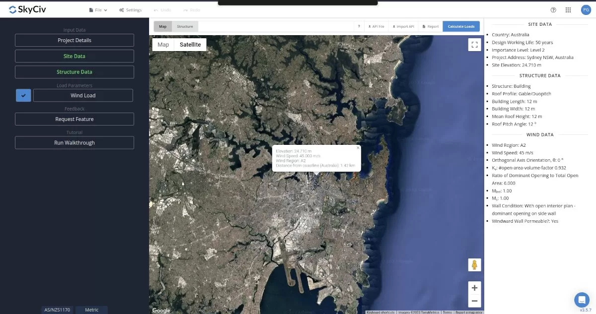 AS/NZS 1170.2 Wind Load Calculation