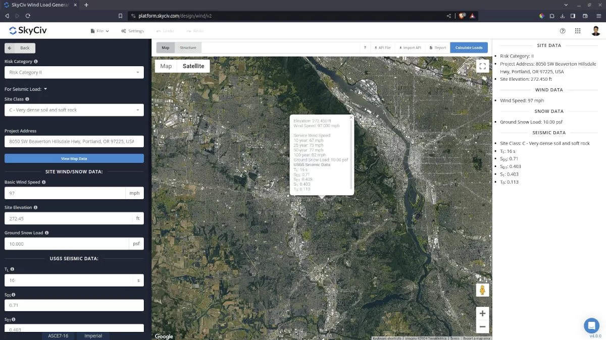 USGS Site Seismic parameters
