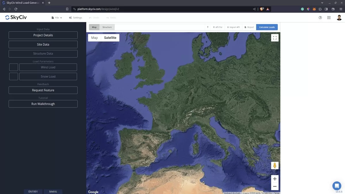 SkyCiv Load Geneator UI