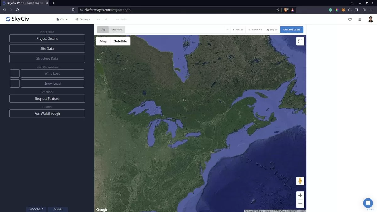 SkyCiv Load Geneator UI