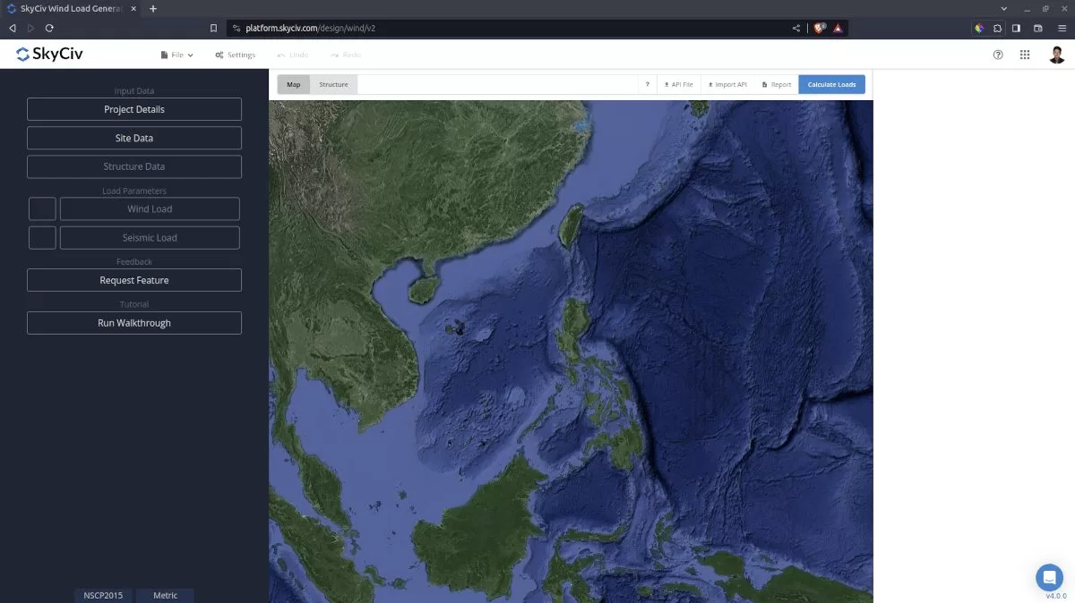 SkyCiv Load Generator UI