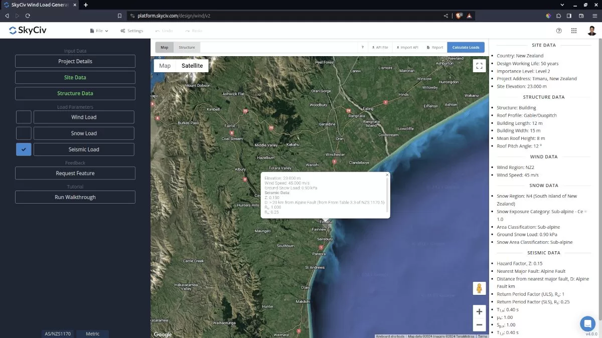 Seismic Load Checkbox