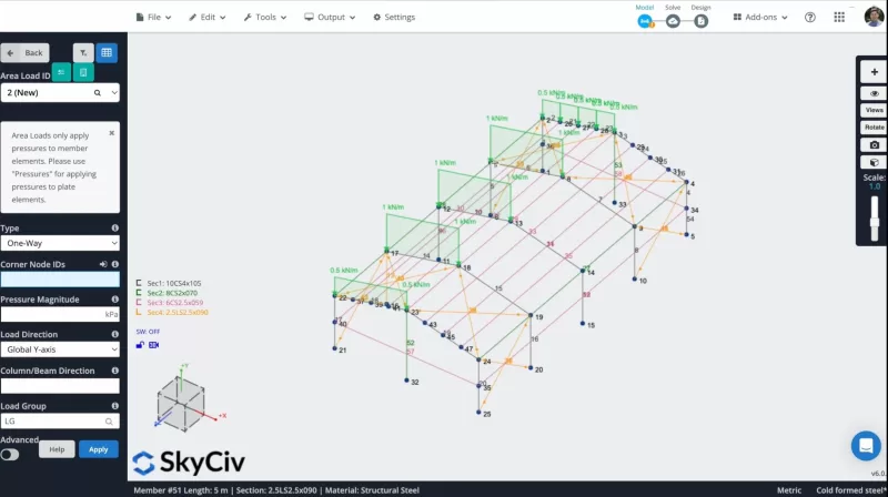 Cold-formed steel model example